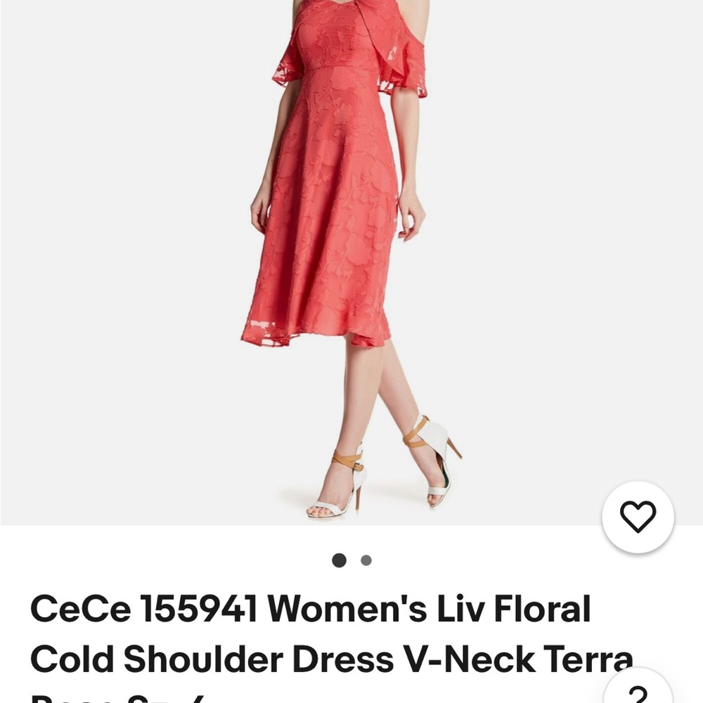 CeCe Women's Terra Red Cold Shoulder Dress